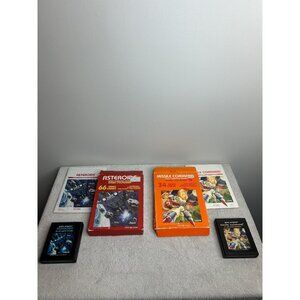 Atari 2600 Tested games asteroids and missile commands video game vintage retro